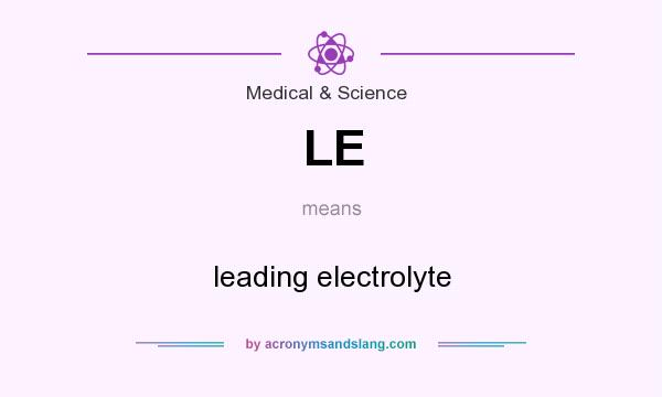 What does LE mean? It stands for leading electrolyte