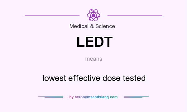 What does LEDT mean? It stands for lowest effective dose tested