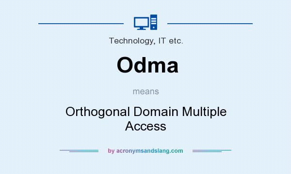 What does Odma mean? It stands for Orthogonal Domain Multiple Access