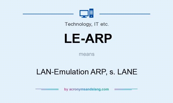 What does LE-ARP mean? It stands for LAN-Emulation ARP, s. LANE