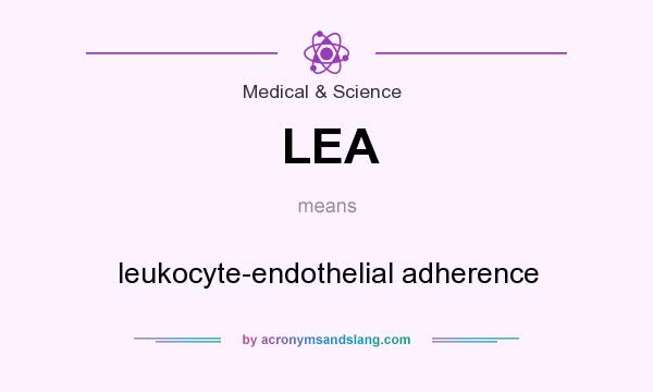 What does LEA mean? It stands for leukocyte-endothelial adherence