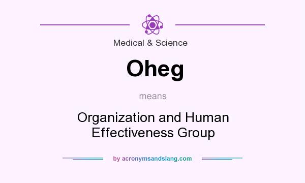 What does Oheg mean? It stands for Organization and Human Effectiveness Group