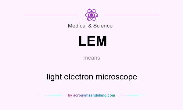 What does LEM mean? It stands for light electron microscope