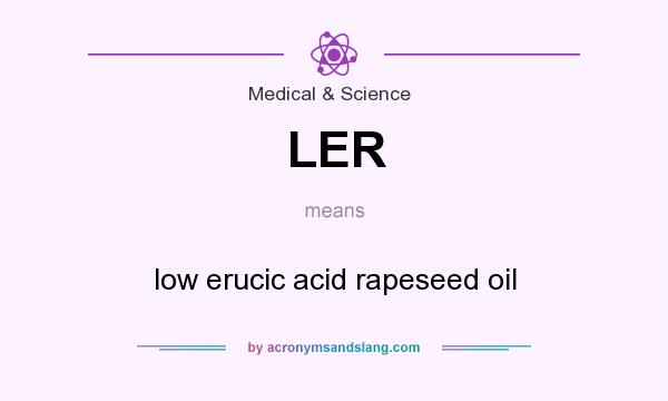 What does LER mean? It stands for low erucic acid rapeseed oil