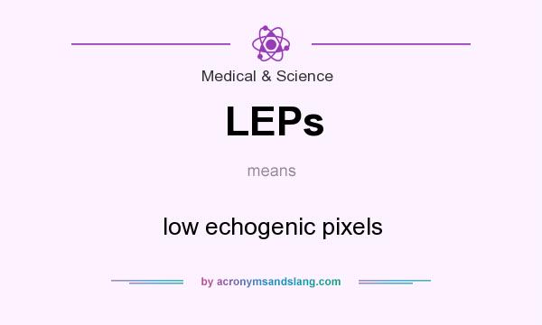 What does LEPs mean? It stands for low echogenic pixels