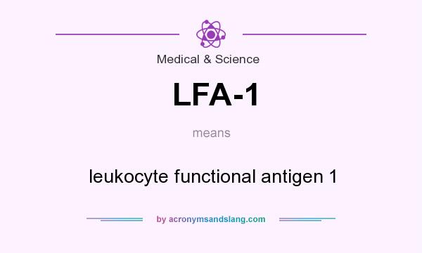 What does LFA-1 mean? It stands for leukocyte functional antigen 1