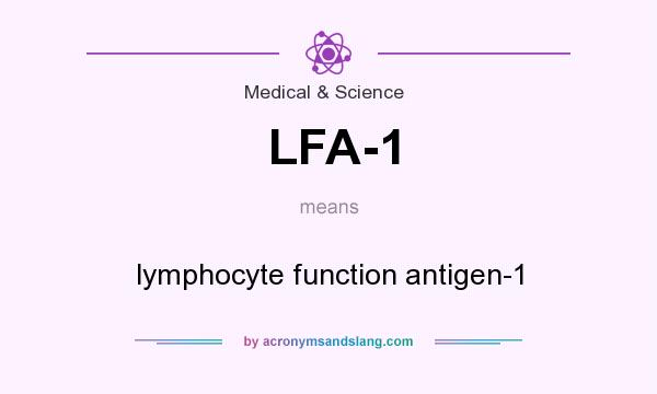 What does LFA-1 mean? It stands for lymphocyte function antigen-1