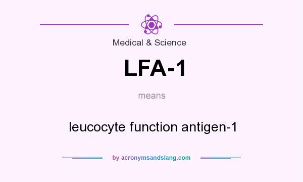 What does LFA-1 mean? It stands for leucocyte function antigen-1