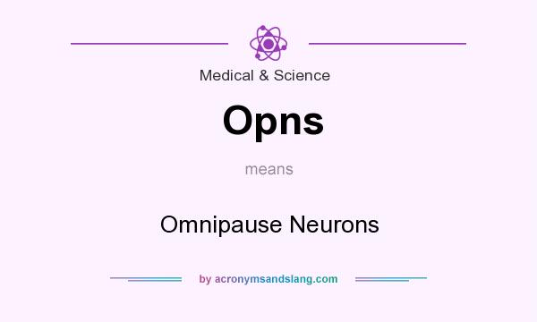 What does Opns mean? It stands for Omnipause Neurons