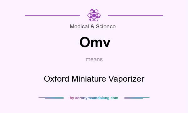 What does Omv mean? It stands for Oxford Miniature Vaporizer