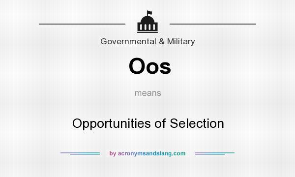 What does Oos mean? It stands for Opportunities of Selection