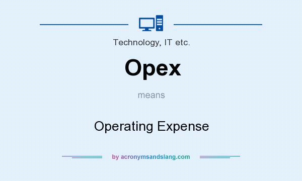 What does Opex mean? It stands for Operating Expense