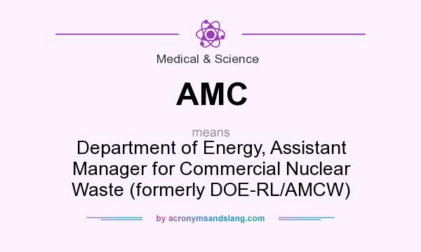 What does AMC mean? It stands for Department of Energy, Assistant Manager for Commercial Nuclear Waste (formerly DOE-RL/AMCW)