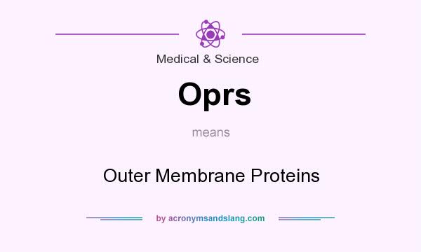 What does Oprs mean? It stands for Outer Membrane Proteins