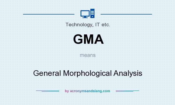 What does GMA mean? It stands for General Morphological Analysis