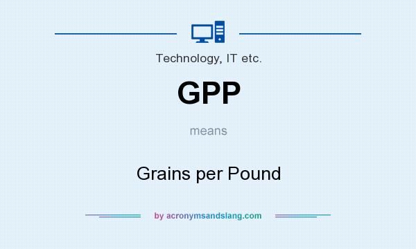 What does GPP mean? It stands for Grains per Pound