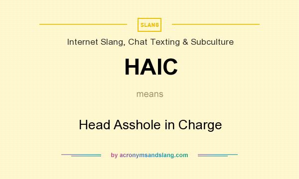 What does HAIC mean? It stands for Head Asshole in Charge