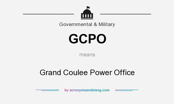 What does GCPO mean? It stands for Grand Coulee Power Office
