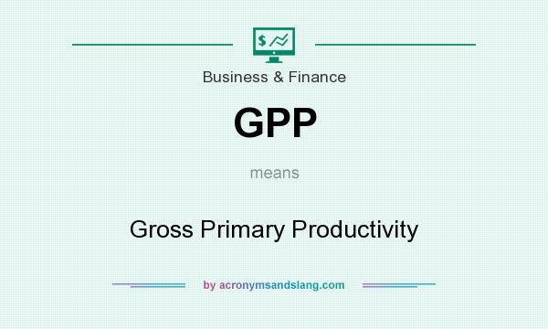 What does GPP mean? It stands for Gross Primary Productivity