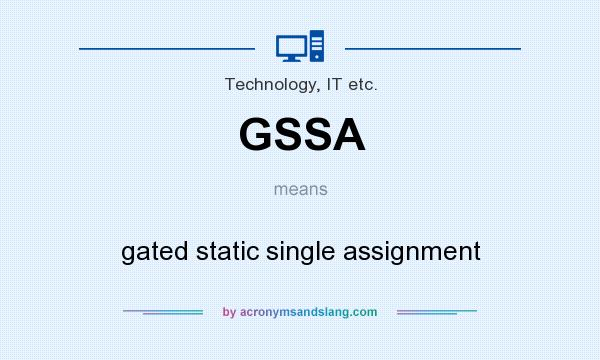 What does GSSA mean? It stands for gated static single assignment