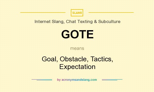 What does GOTE mean? It stands for Goal, Obstacle, Tactics, Expectation