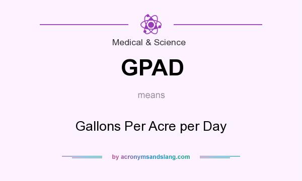 What does GPAD mean? It stands for Gallons Per Acre per Day