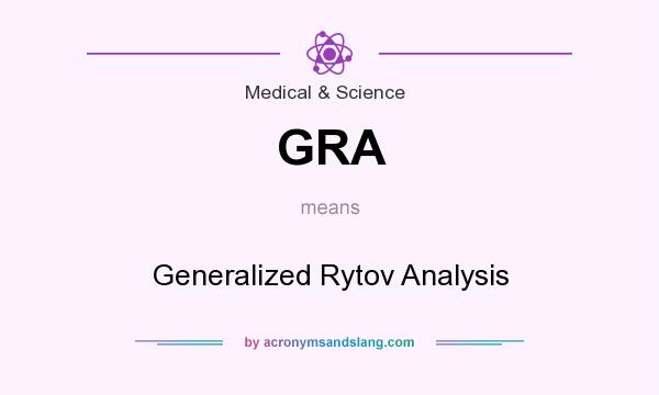 What does GRA mean? It stands for Generalized Rytov Analysis