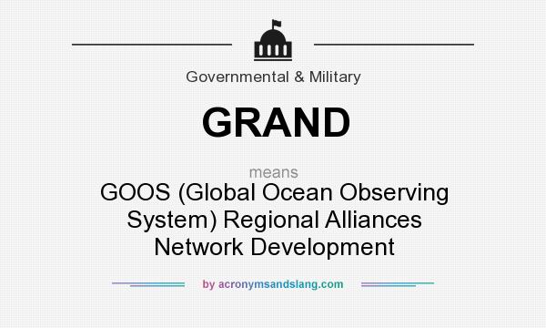 What does GRAND mean? It stands for GOOS (Global Ocean Observing System) Regional Alliances Network Development