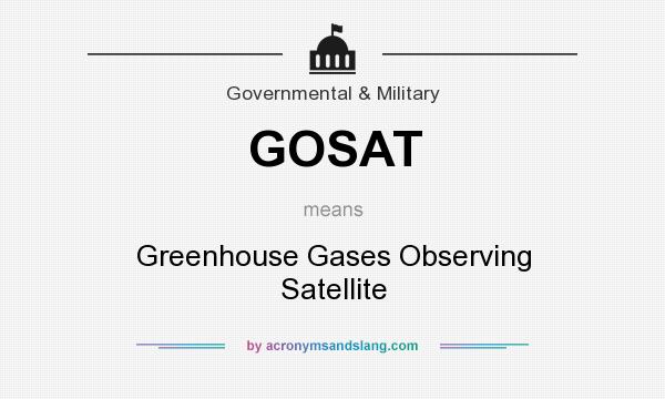 What does GOSAT mean? It stands for Greenhouse Gases Observing Satellite
