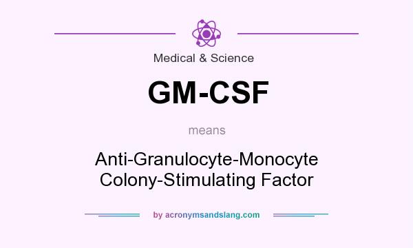 What does GM-CSF mean? It stands for Anti-Granulocyte-Monocyte Colony-Stimulating Factor