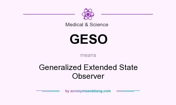What does GESO mean? It stands for Generalized Extended State Observer
