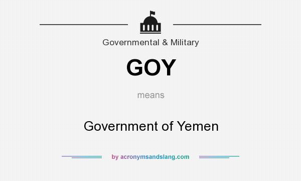 What does GOY mean? It stands for Government of Yemen