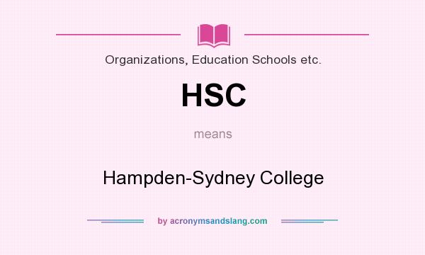 What does HSC mean? It stands for Hampden-Sydney College