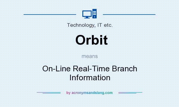 What does Orbit mean? It stands for On-Line Real-Time Branch Information