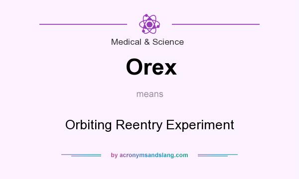What does Orex mean? It stands for Orbiting Reentry Experiment