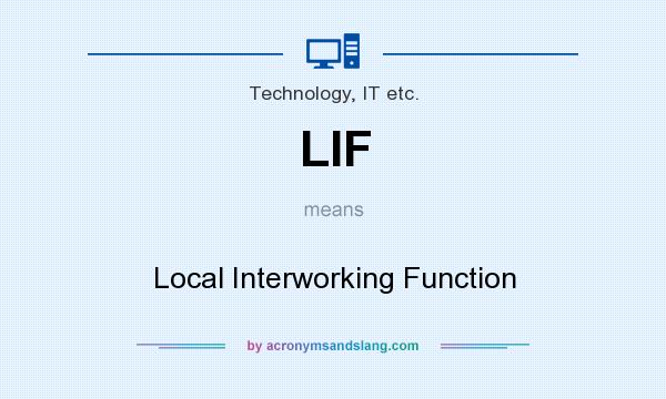 What does LIF mean? It stands for Local Interworking Function