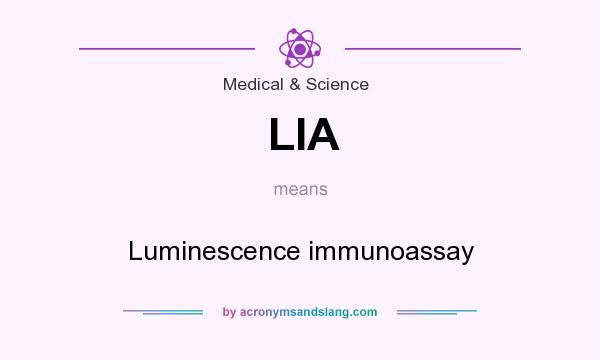 What does LIA mean? It stands for Luminescence immunoassay
