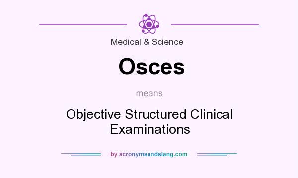 What does Osces mean? It stands for Objective Structured Clinical Examinations