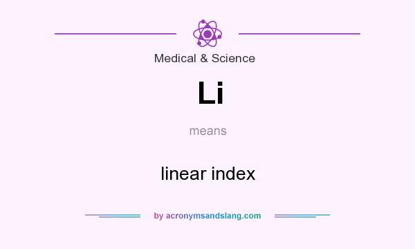What does Li mean? It stands for linear index