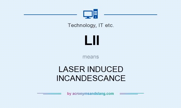 What does LII mean? It stands for LASER INDUCED INCANDESCANCE