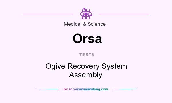 What does Orsa mean? It stands for Ogive Recovery System Assembly