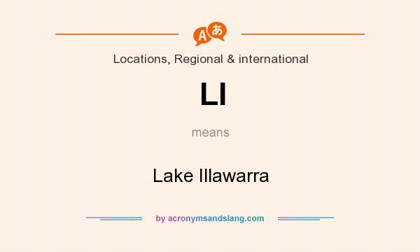 What does LI mean? It stands for Lake Illawarra