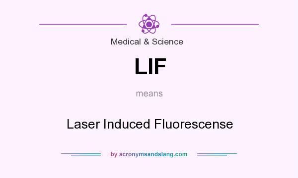 What does LIF mean? It stands for Laser Induced Fluorescense