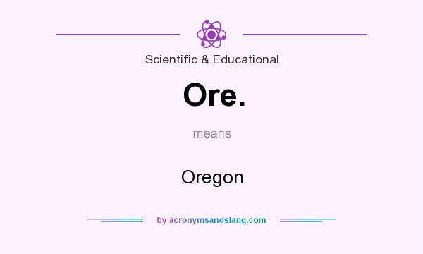 What does Ore. mean? It stands for Oregon