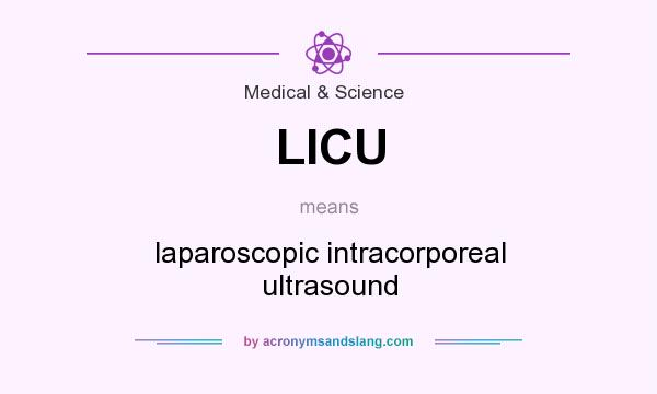 What does LICU mean? It stands for laparoscopic intracorporeal ultrasound