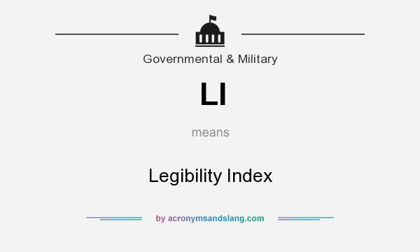What does LI mean? It stands for Legibility Index