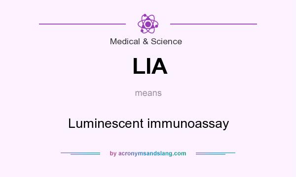 What does LIA mean? It stands for Luminescent immunoassay