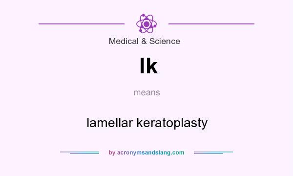 What does lk mean? It stands for lamellar keratoplasty
