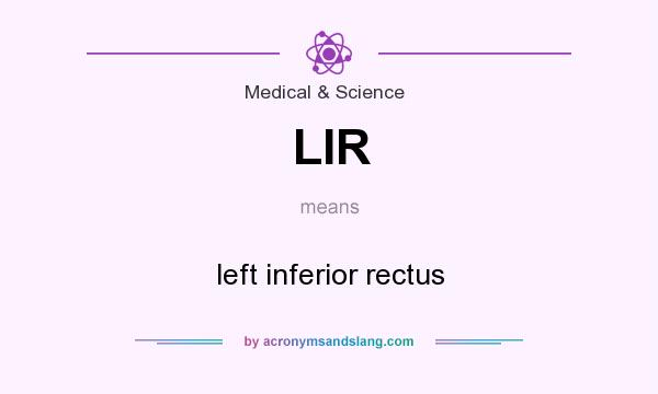 What does LIR mean? It stands for left inferior rectus