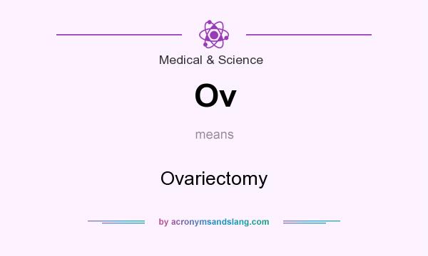 What does Ov mean? It stands for Ovariectomy